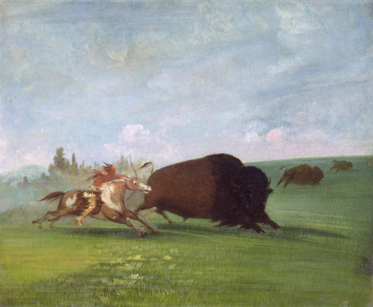 Buffeljacht, een Enkele Dood door George Catlin