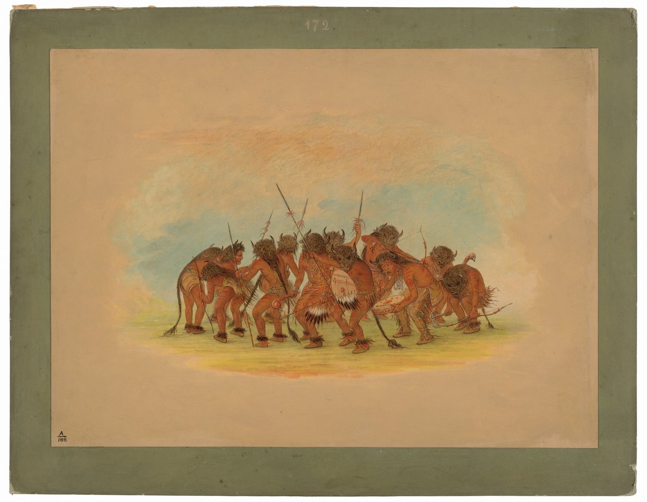 Buffalo Dans - Mandan door George Catlin