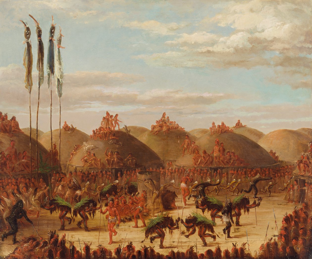 Stieren Dans, Mandan O-kee-pa Ceremonie, 1832 door George Catlin