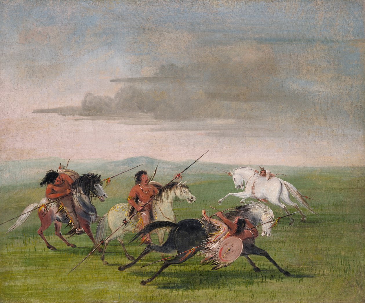Comanche Paardrijkunsten, 1834-1835 door George Catlin