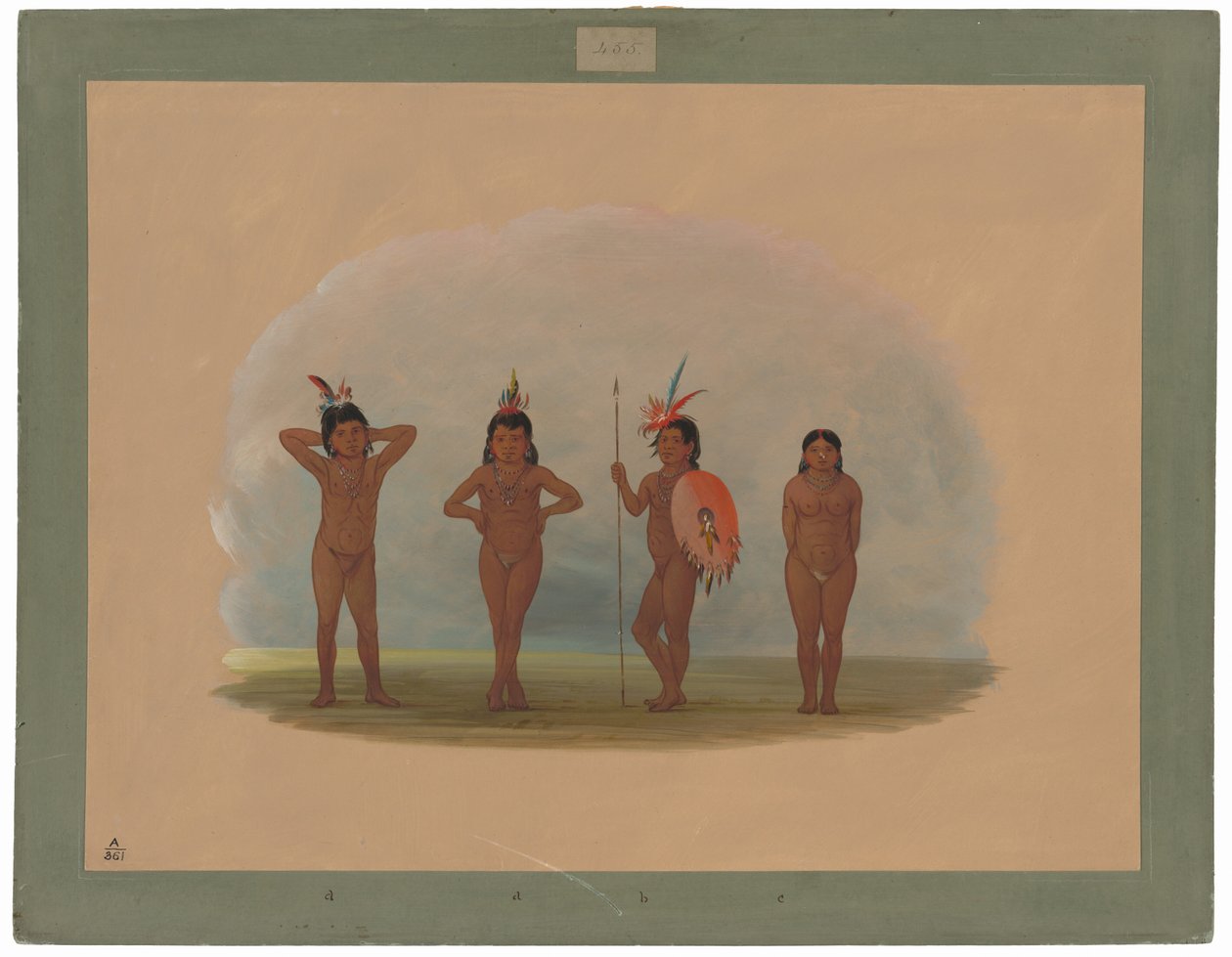 Vier Zurumati Kinderen door George Catlin