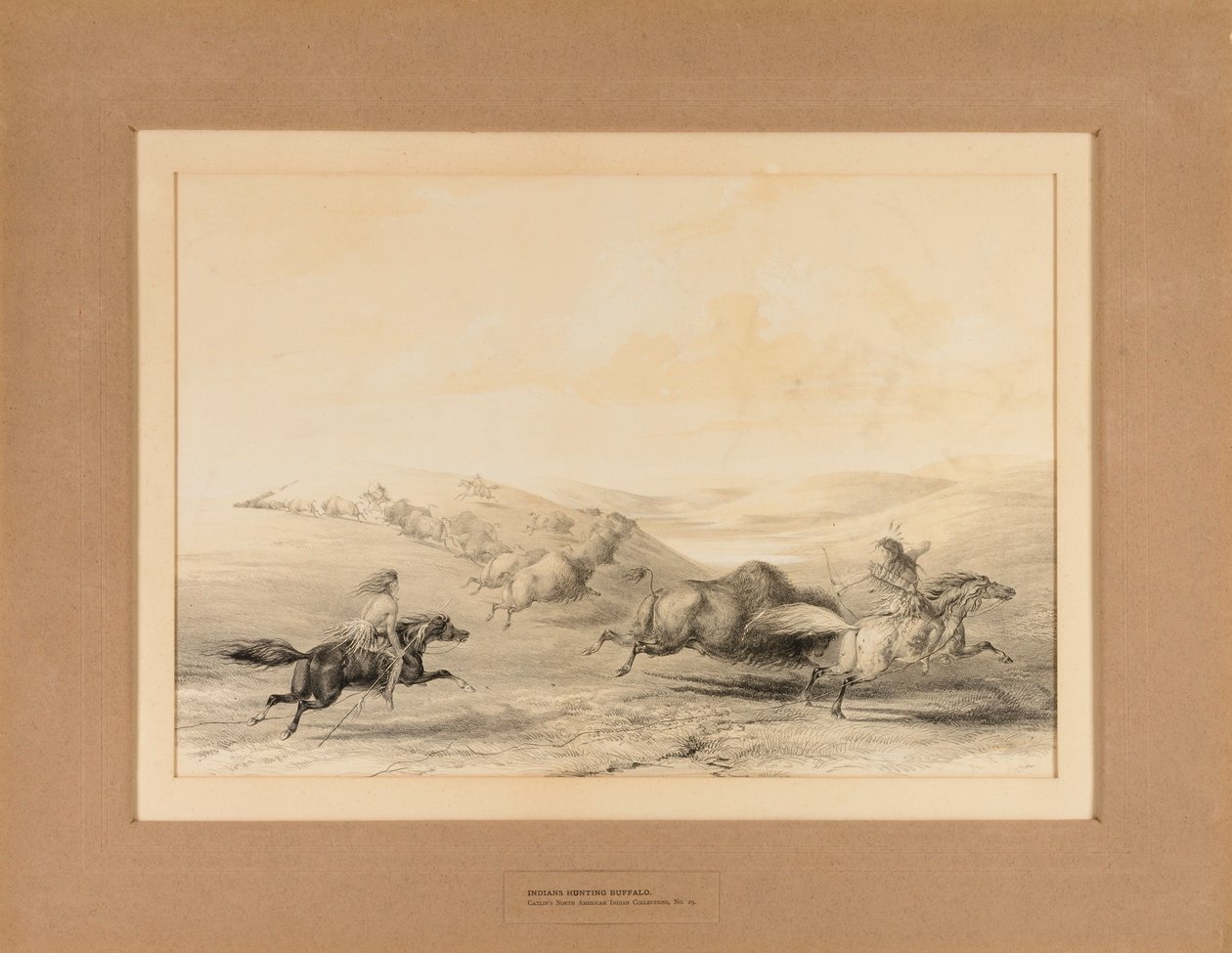 Indianen jagen op buffels - nr. 29 door George Catlin