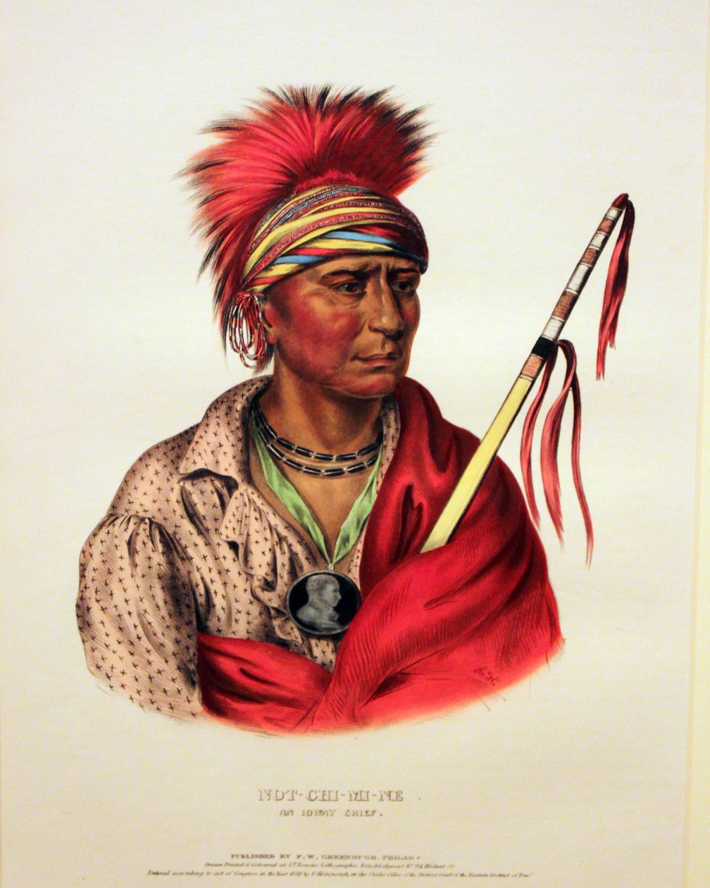 Ioway opperhoofd Not-Chi-Mi-Ne door George Catlin