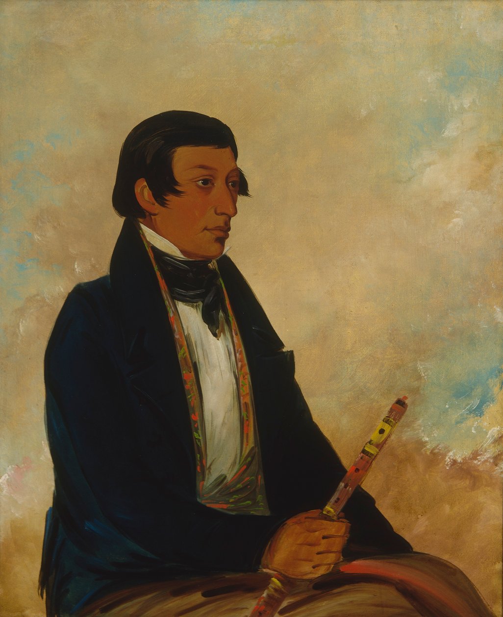 Kee-món-saw, klein opperhoofd, een opperhoofd door George Catlin