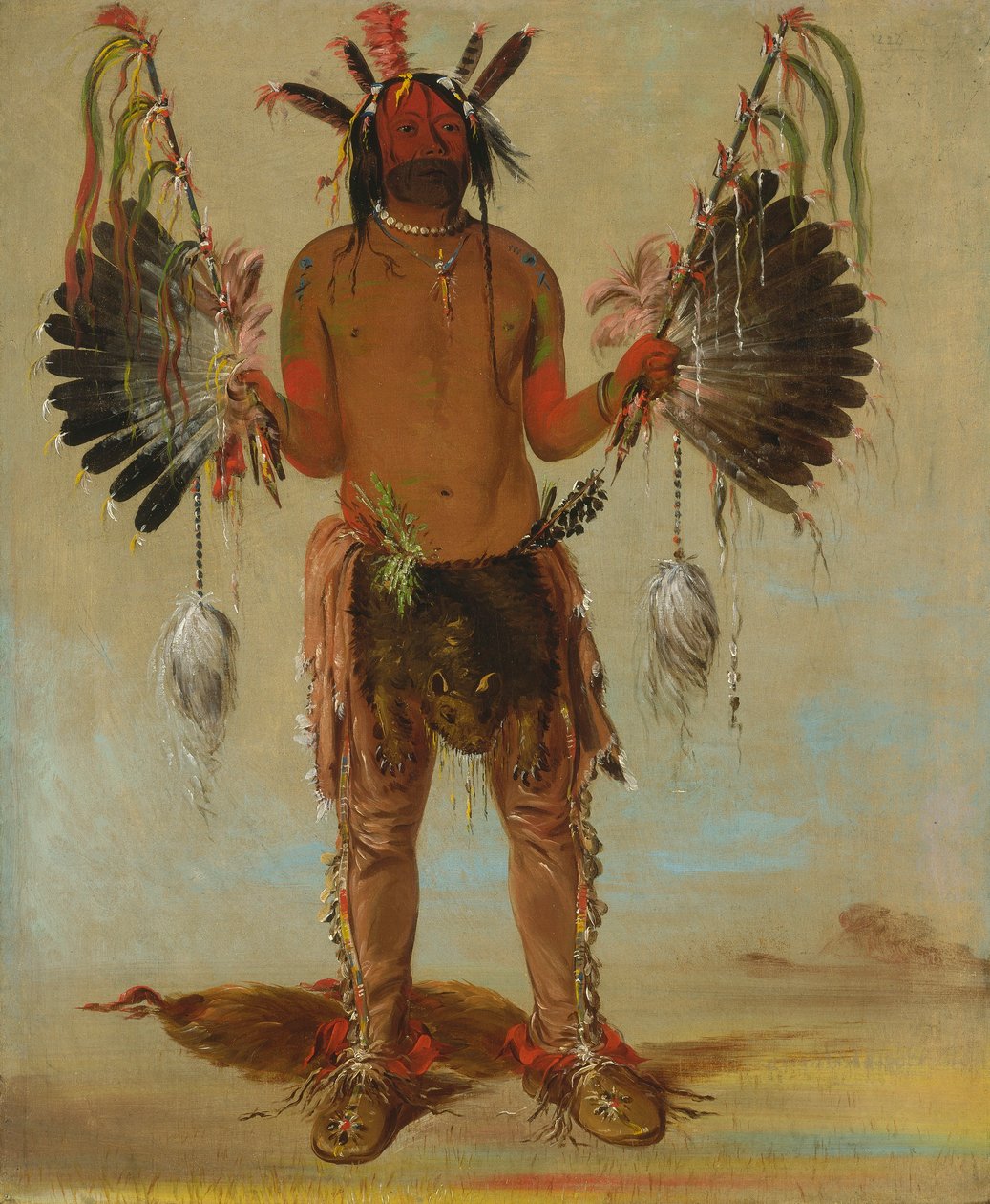 Mah-tó-he-ha, Oude Beer, een Medicijnman door George Catlin
