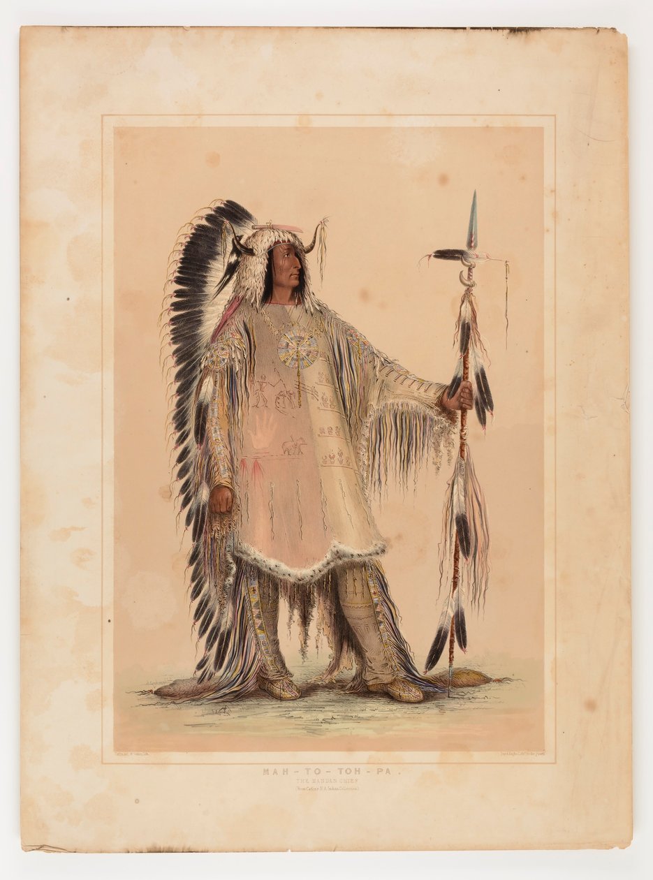 Mah-to-toh-pa, het Mandan opperhoofd door George Catlin