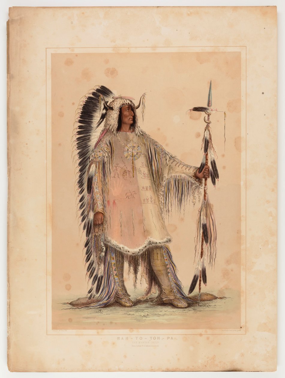 Mah-to-toh-pa, het Mandan opperhoofd door George Catlin
