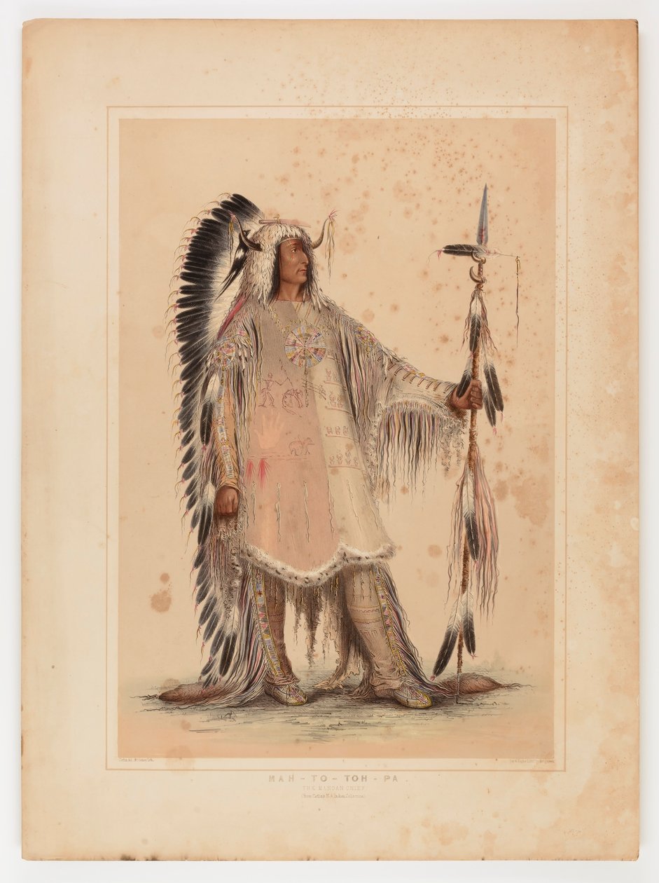 Mah-to-toh-pa, het Mandan opperhoofd door George Catlin