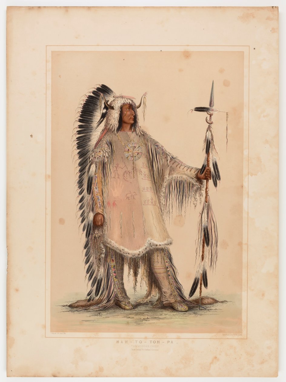 Mah-to-toh-pa, het Mandan opperhoofd door George Catlin