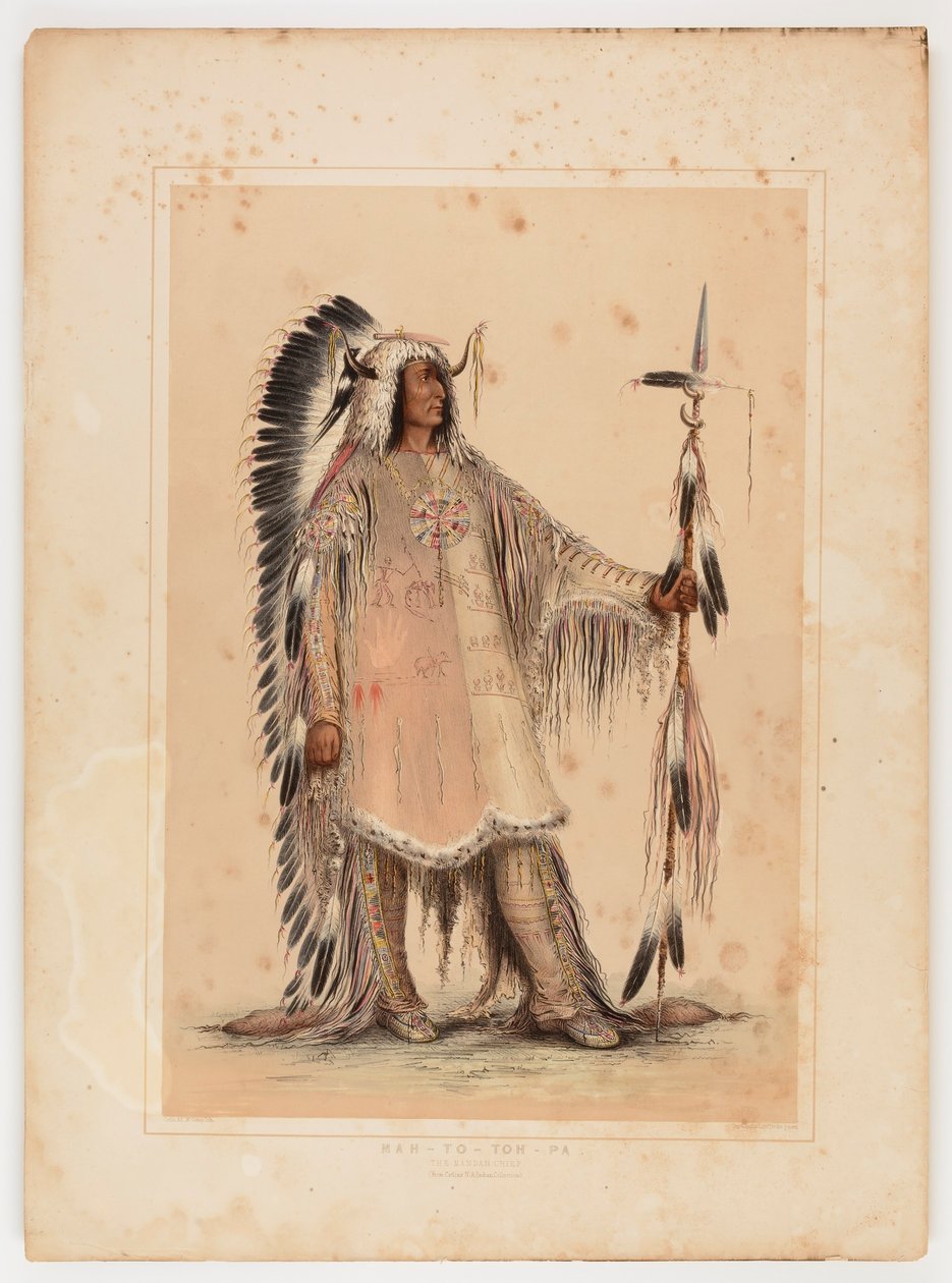 Mah-to-toh-pa, het Mandan opperhoofd door George Catlin