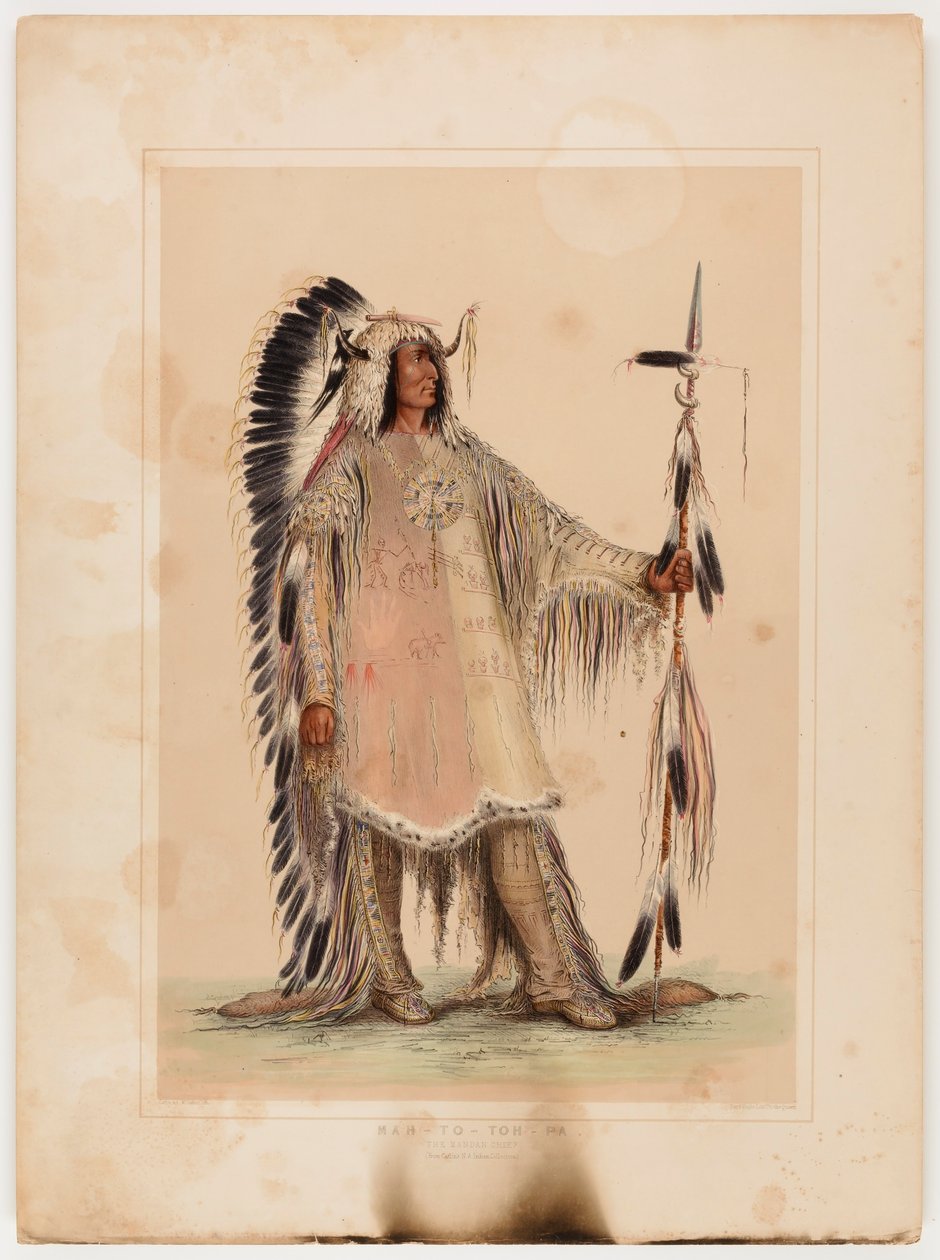 Mah-to-toh-pa, het Mandan opperhoofd door George Catlin