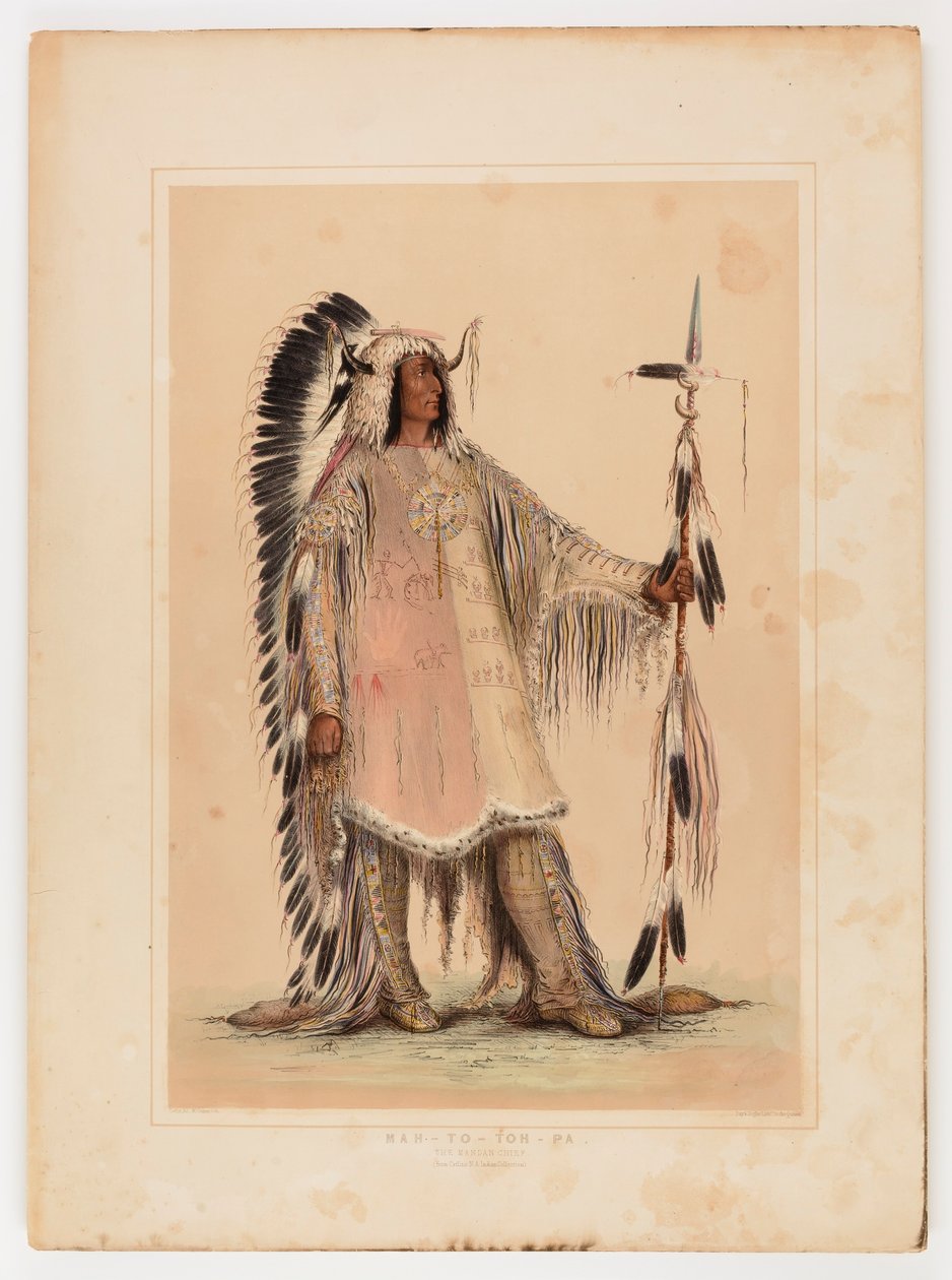 Mah-to-toh-pa, het Mandan opperhoofd door George Catlin