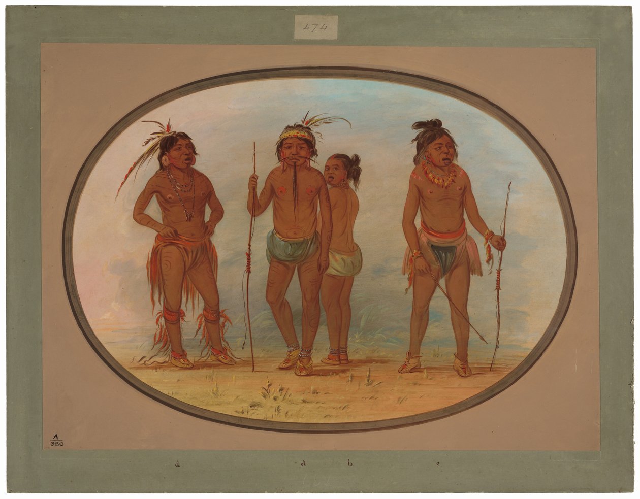 Leden van de Botocudo Stam door George Catlin
