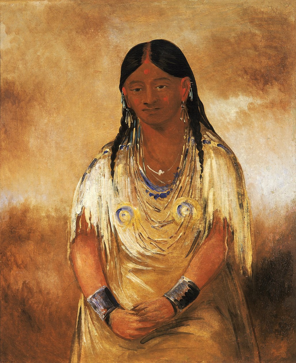 Mún-ne-o-ye, een vrouw door George Catlin