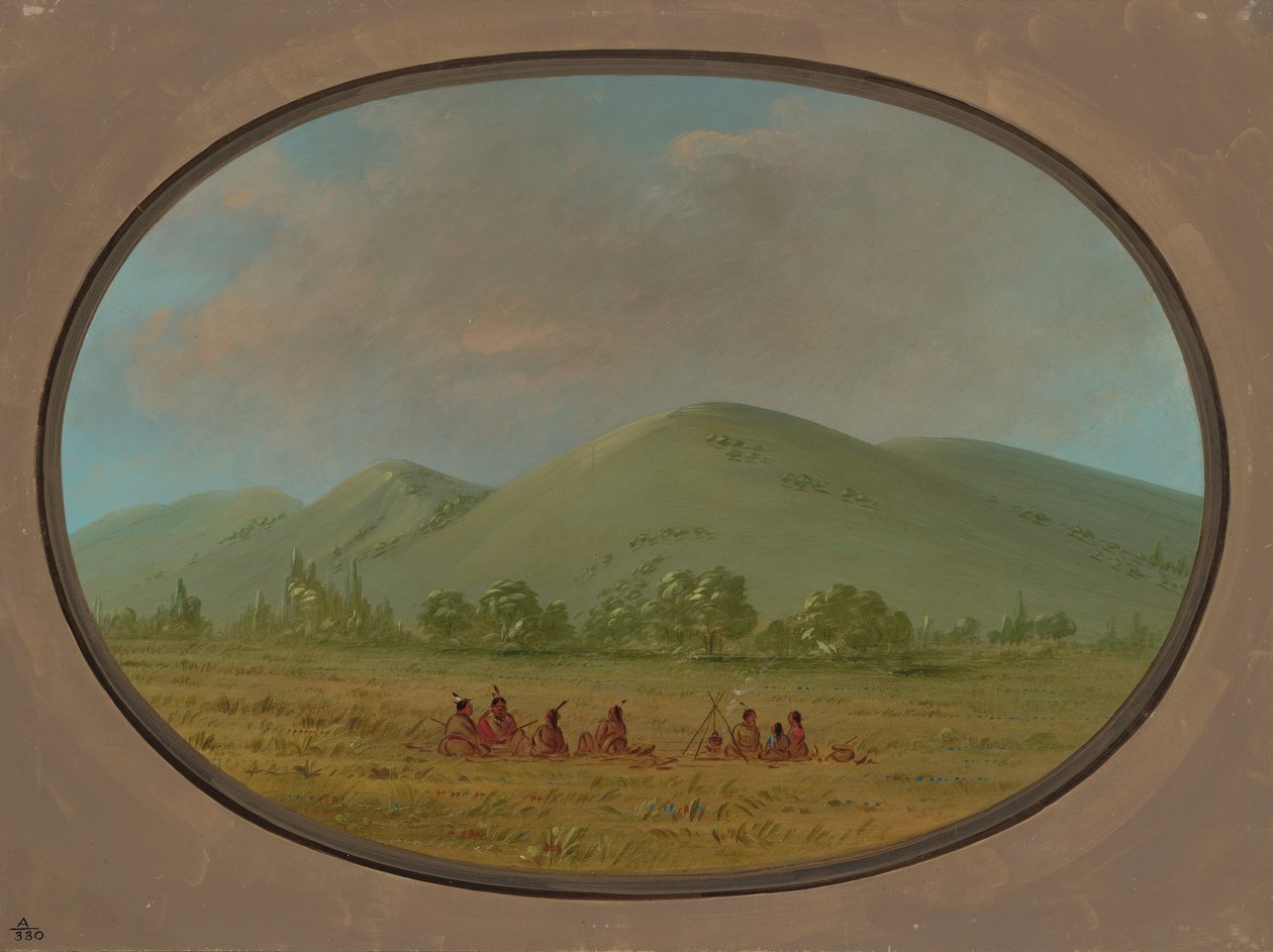 Nishnabotana Bluffs, Upper Missouri, 1861-1869 door George Catlin
