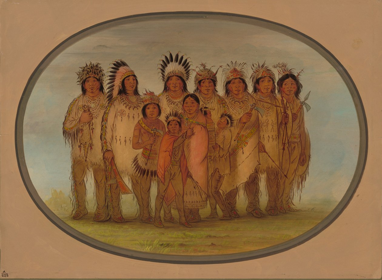Ojibbeway Indianen in Parijs door George Catlin