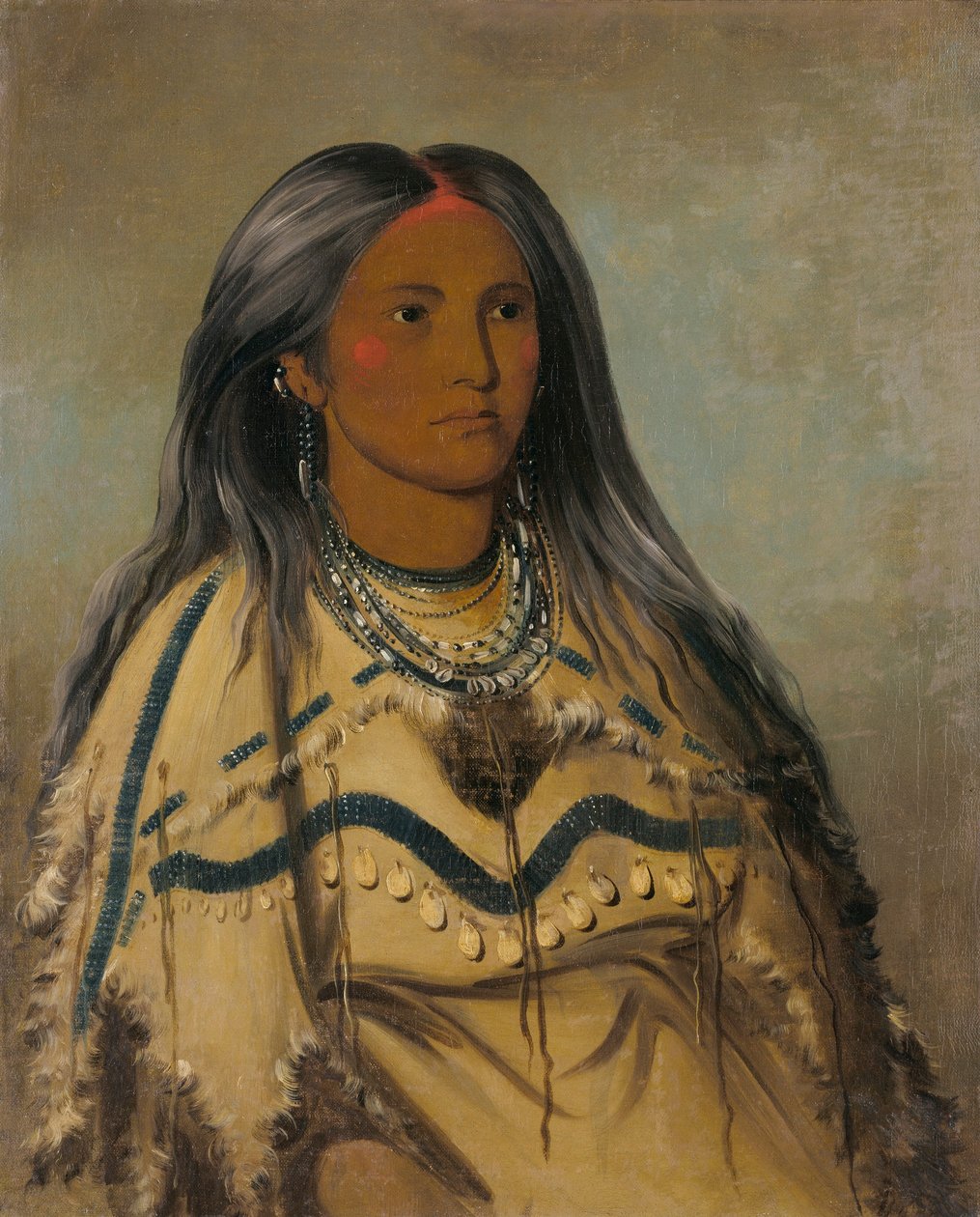 Sha-ko-ka-ka, Mint, het mooie meisje door George Catlin