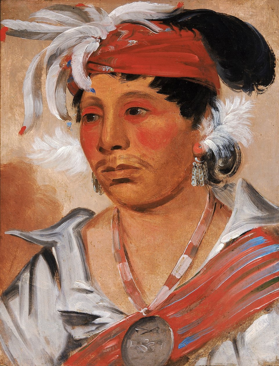 String, een beroemde krijger door George Catlin