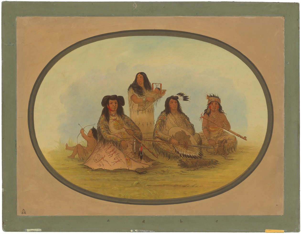 De Sioux Hoofdman met Verschillende Indianen door George Catlin