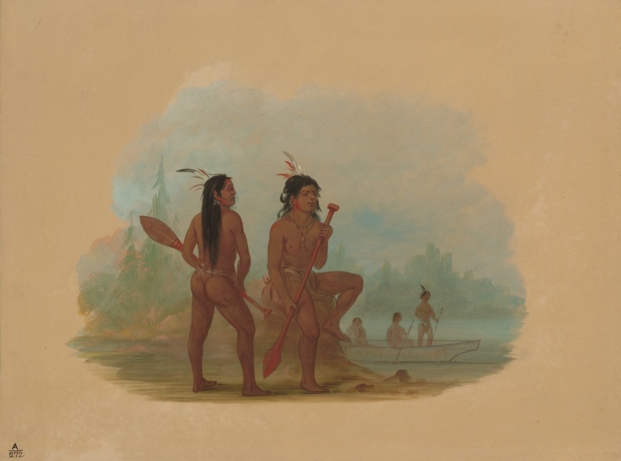 Twee jonge Hyda mannen door George Catlin