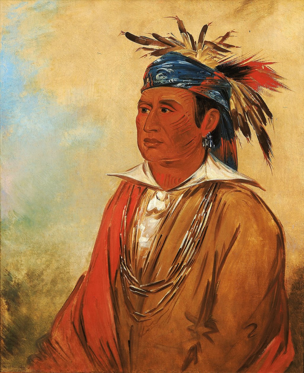 Wah-pón-jee-a, De zwaan, een krijger door George Catlin