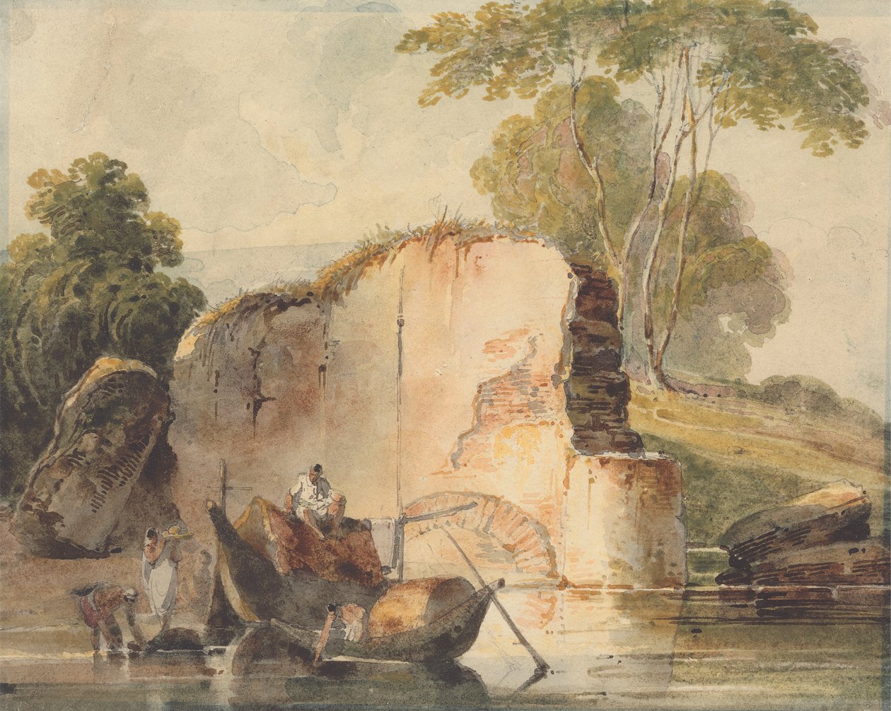 Een Rivierscène door George Chinnery