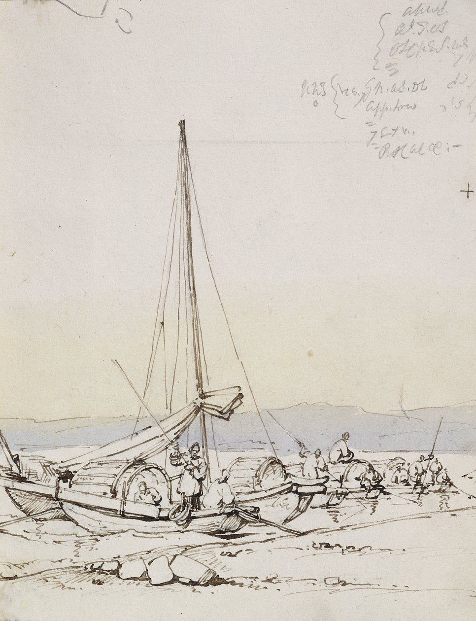 Tanka Boten aan de Kust door George Chinnery