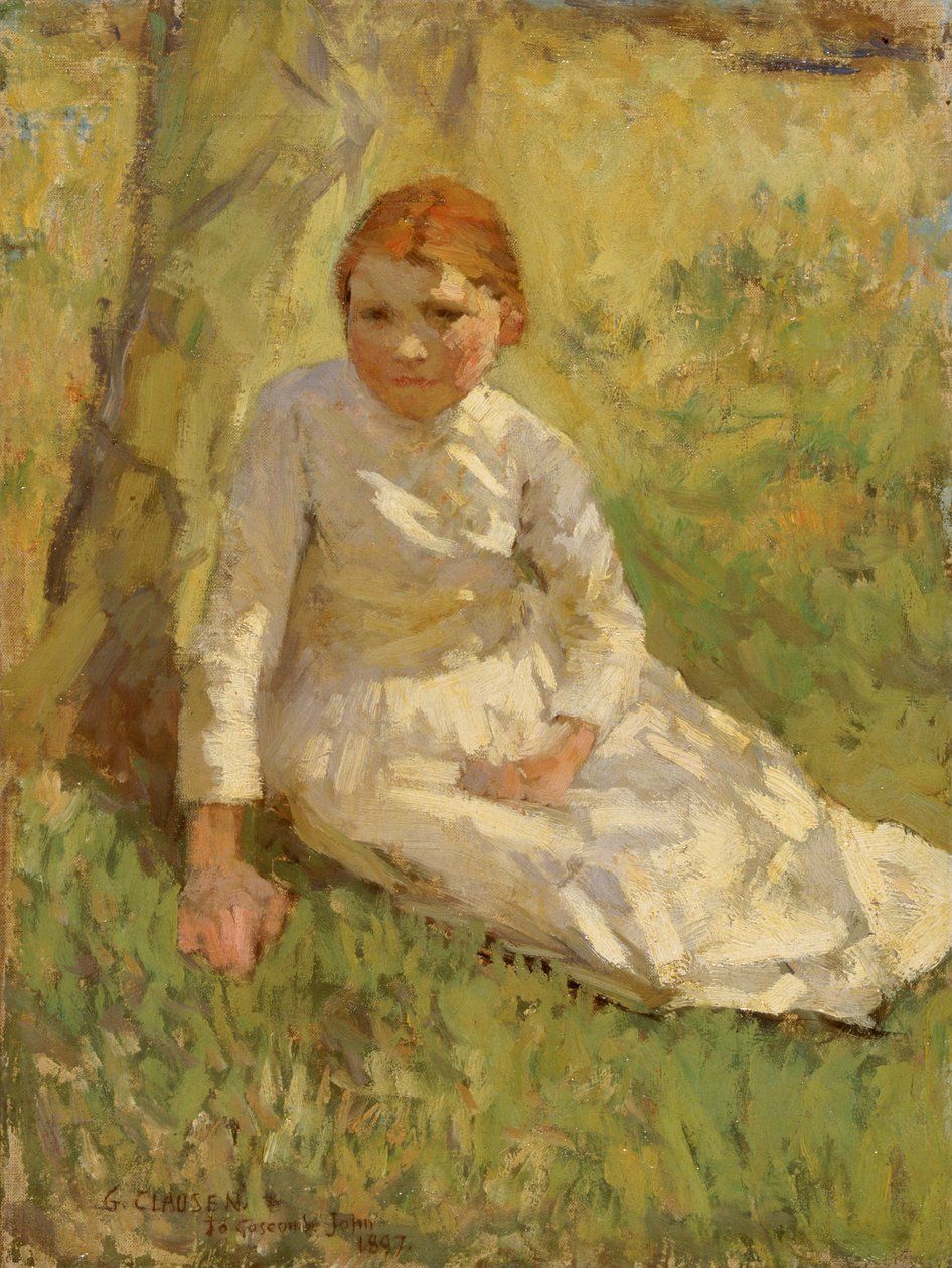 Meisje in een veld, 1897 door George Clausen