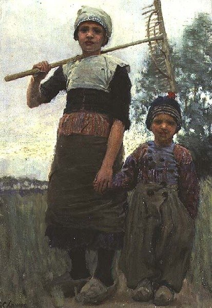Kleine hooibouwers, Noord-Holland door George Clausen