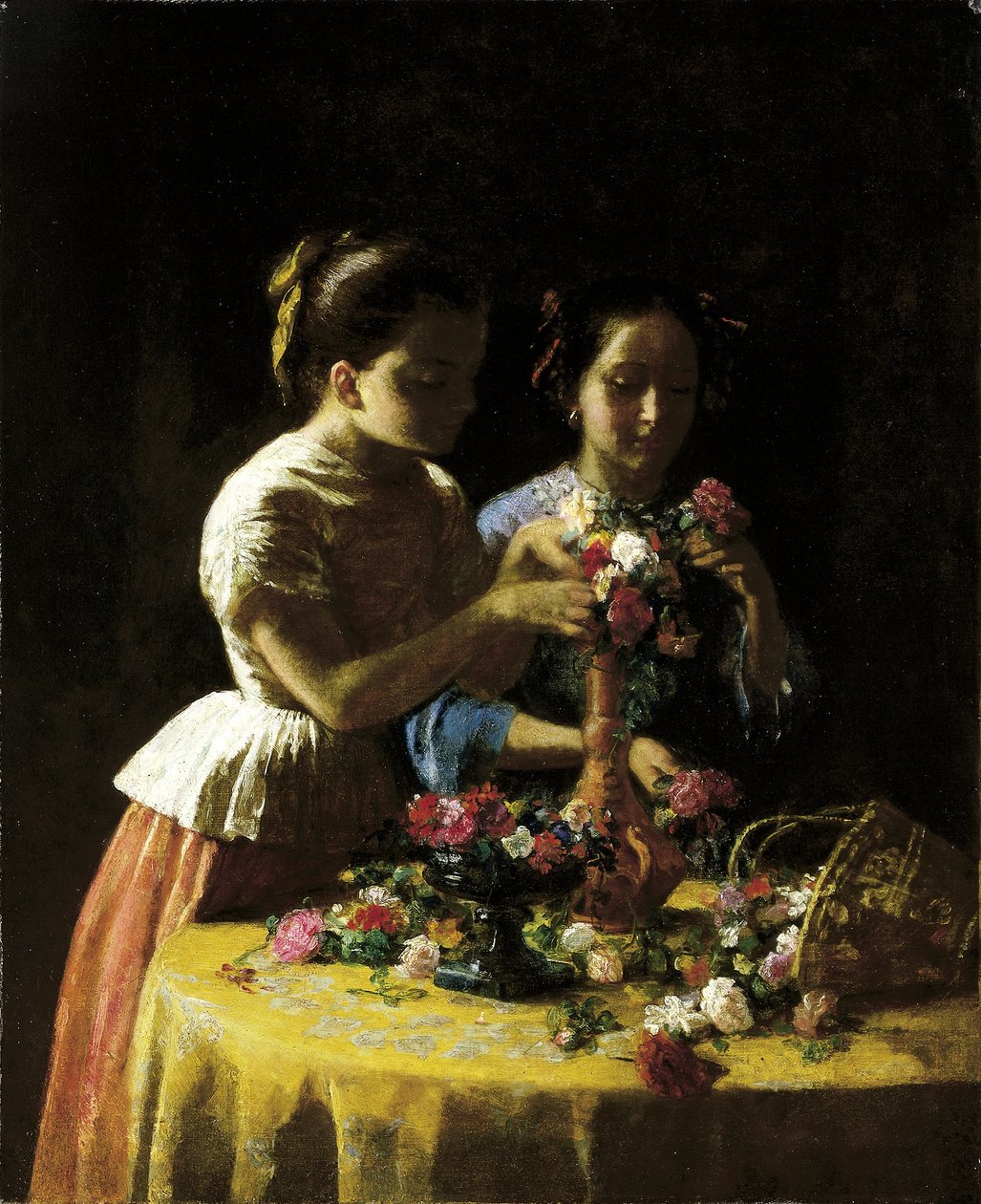 Meisjes en bloemen door George Cochran Lambdin
