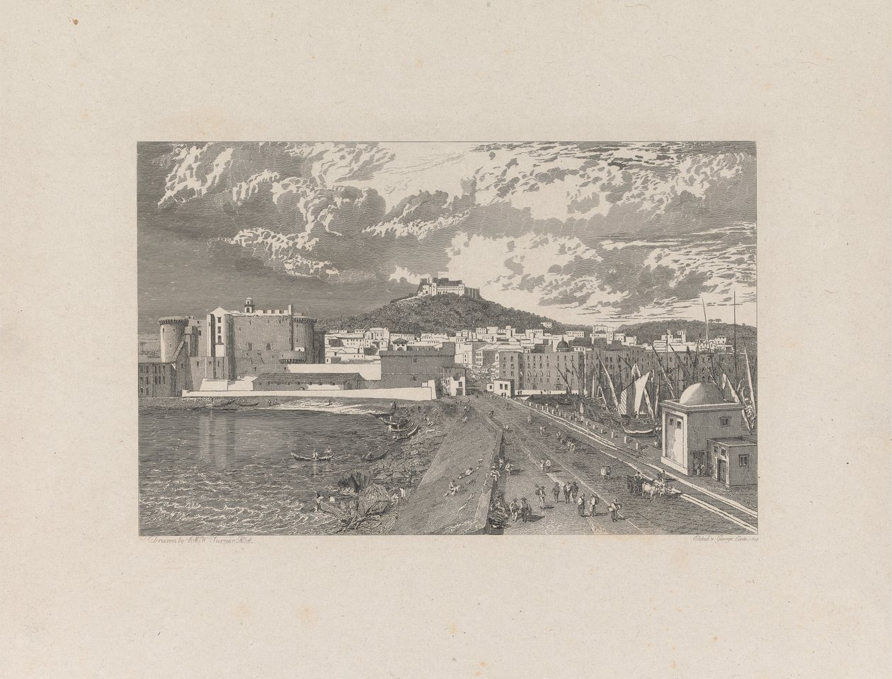 Napels, vanaf de pier door George Cooke
