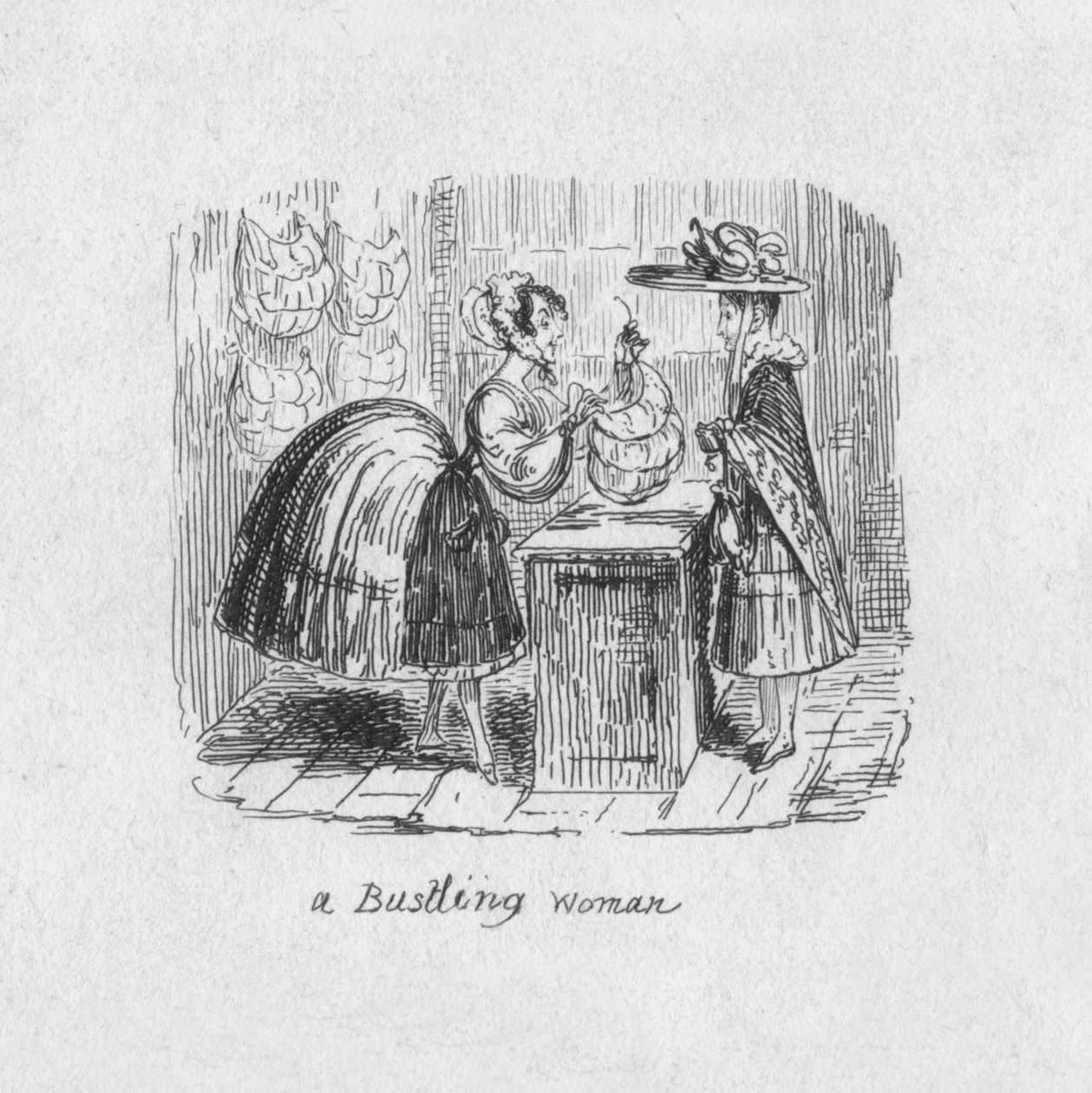 Een drukke vrouw, 1829 door George Cruikshank