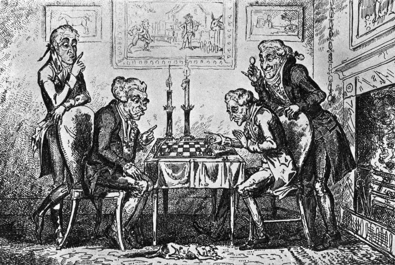 Een schaakspel door George Cruikshank