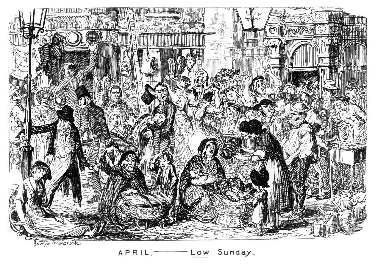 April - Lage Zondag, 19e eeuw door George Cruikshank