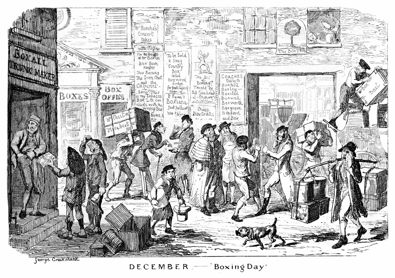 December - Tweede Kerstdag, 19e eeuw door George Cruikshank