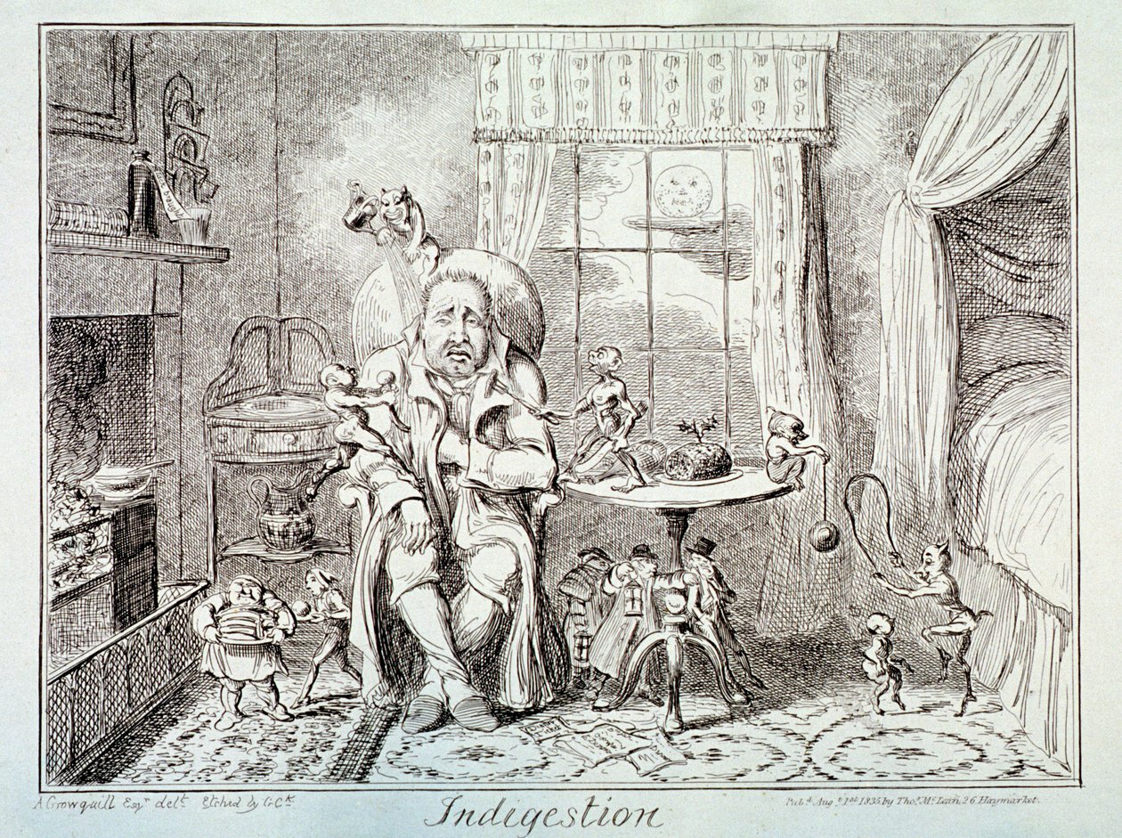 Indigestie door George Cruikshank