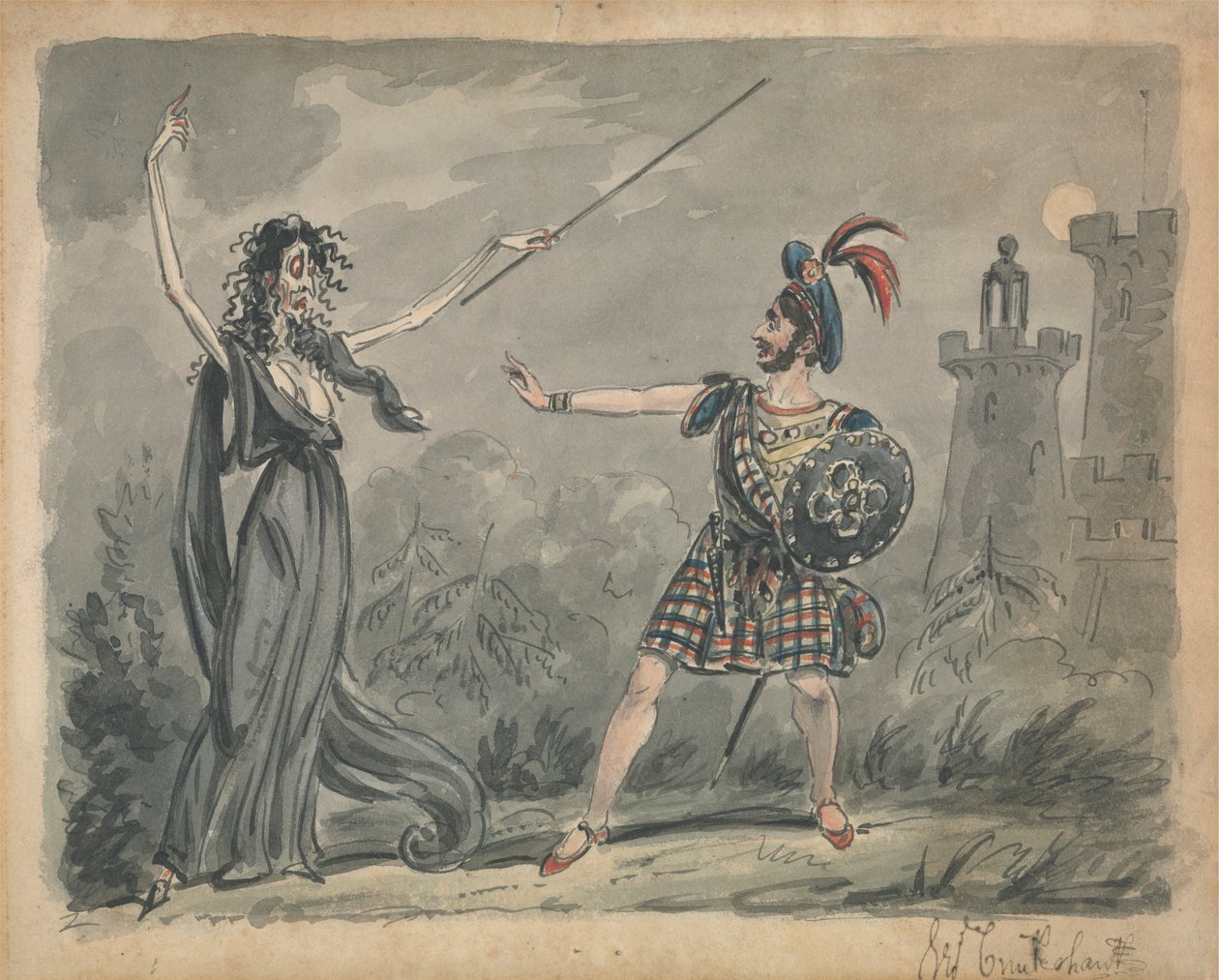 Macbeth en de Heks door George Cruikshank