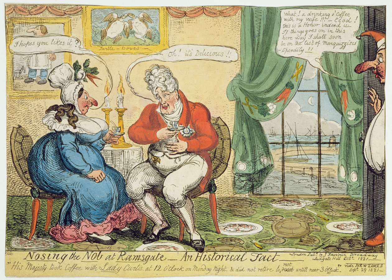 Nosing the Nob in Ramsgate, 1821 door George Cruikshank