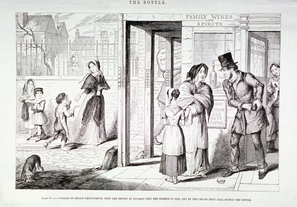 De Fles, 1847 door George Cruikshank