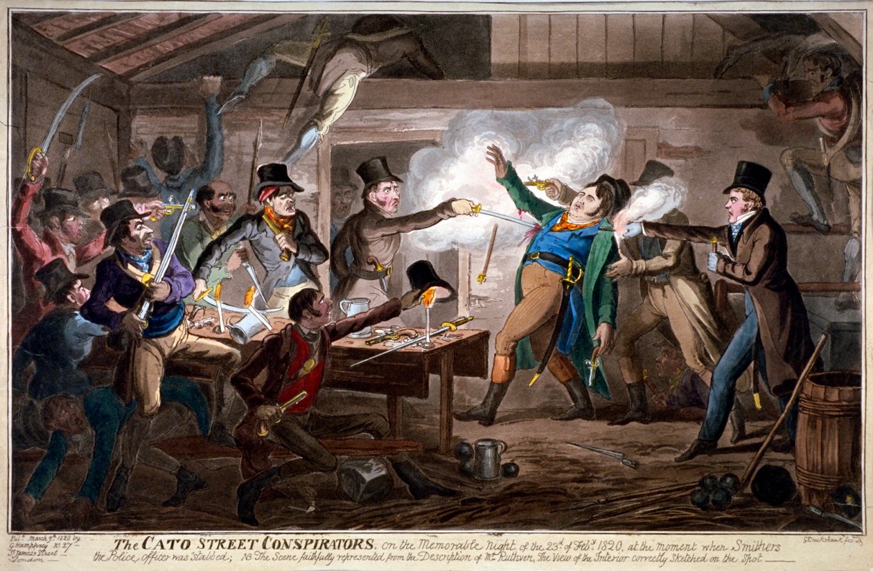 De Cato Street samenzweerders, 1820 door George Cruikshank