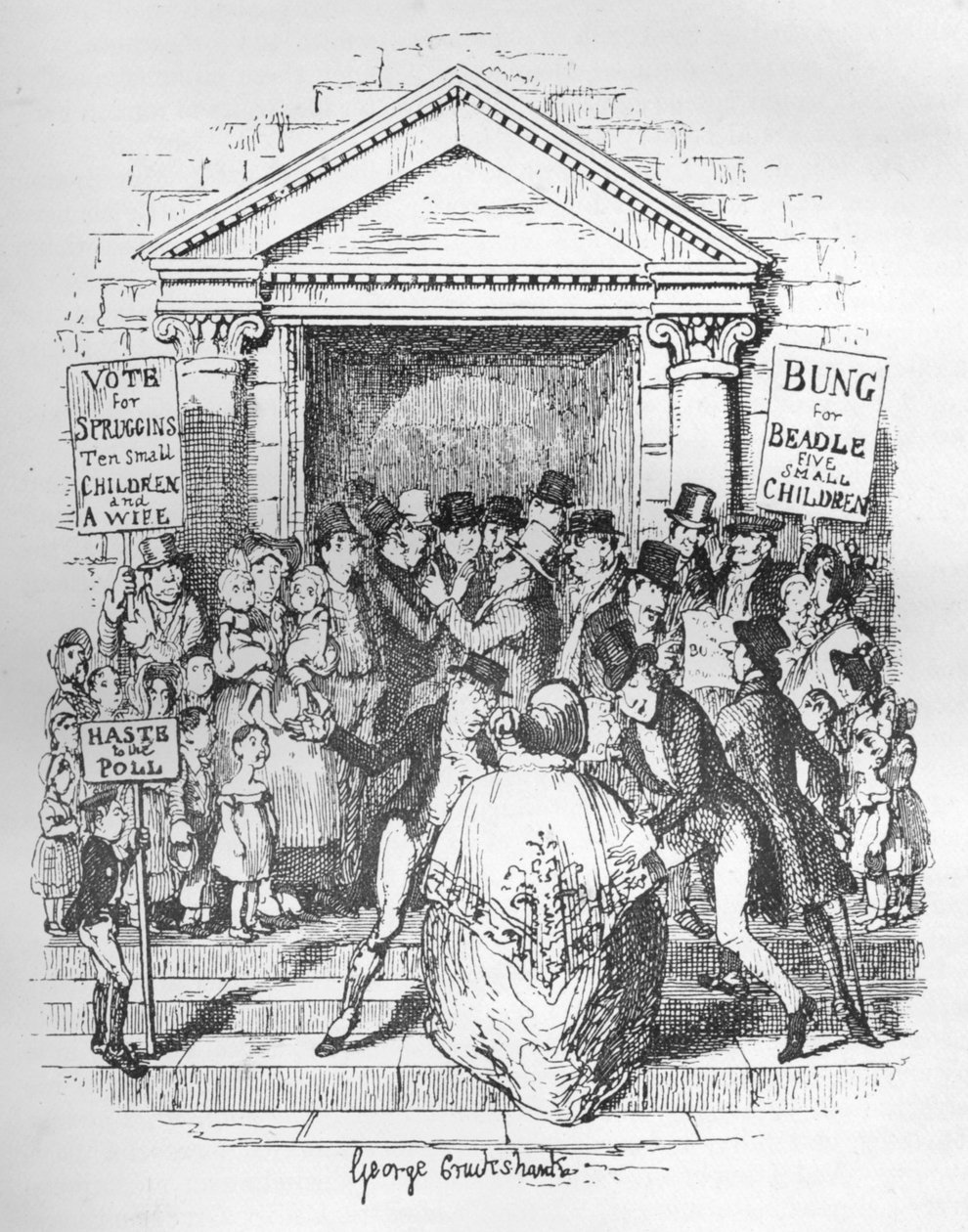 De verkiezing voor Beadle, ca. 1900 door George Cruikshank