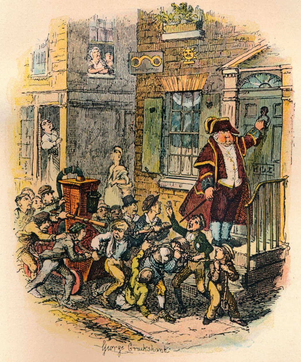 De Parochiemotor door George Cruikshank