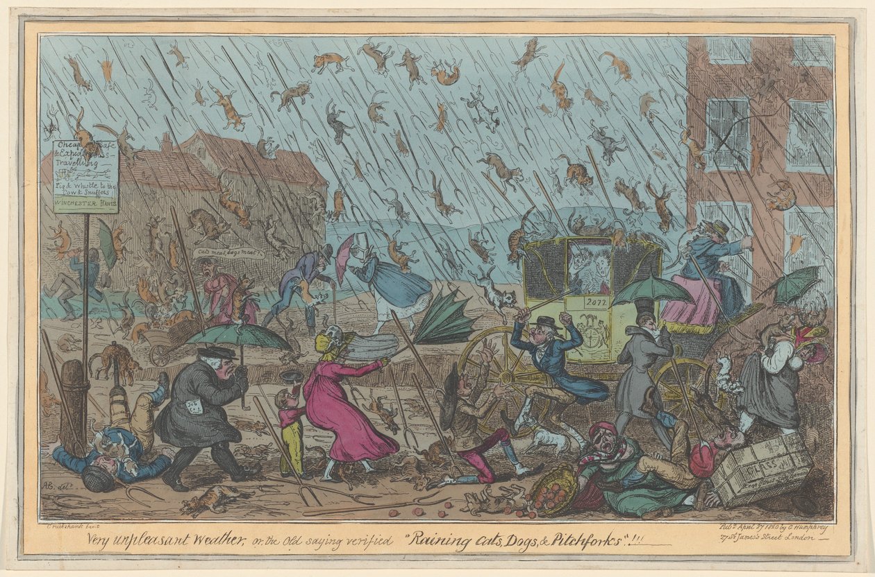 Zeer onaangenaam weer door George Cruikshank