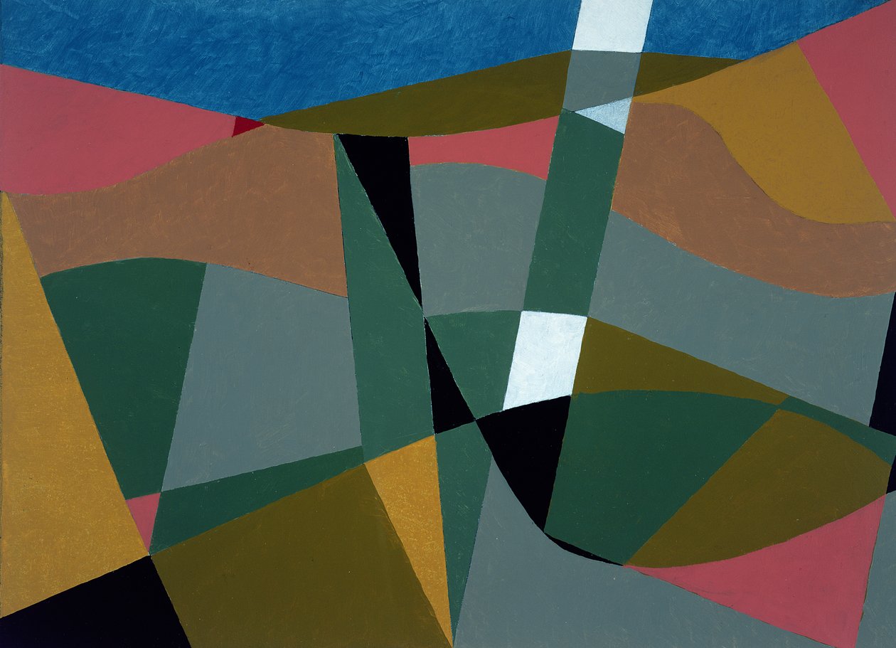 Landschap met schachten door George Dannatt