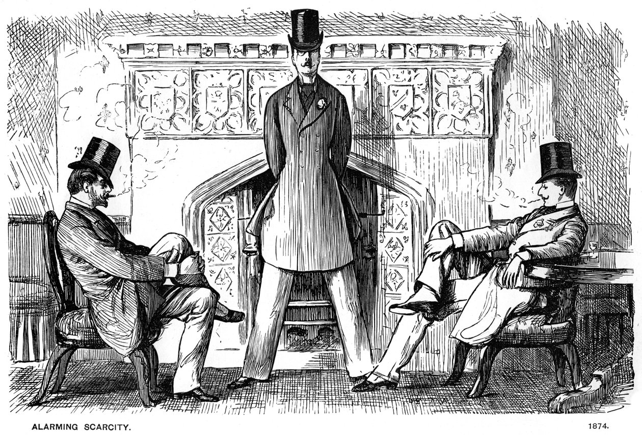 Alarmerende Schaarste, 1874 door George du Maurier