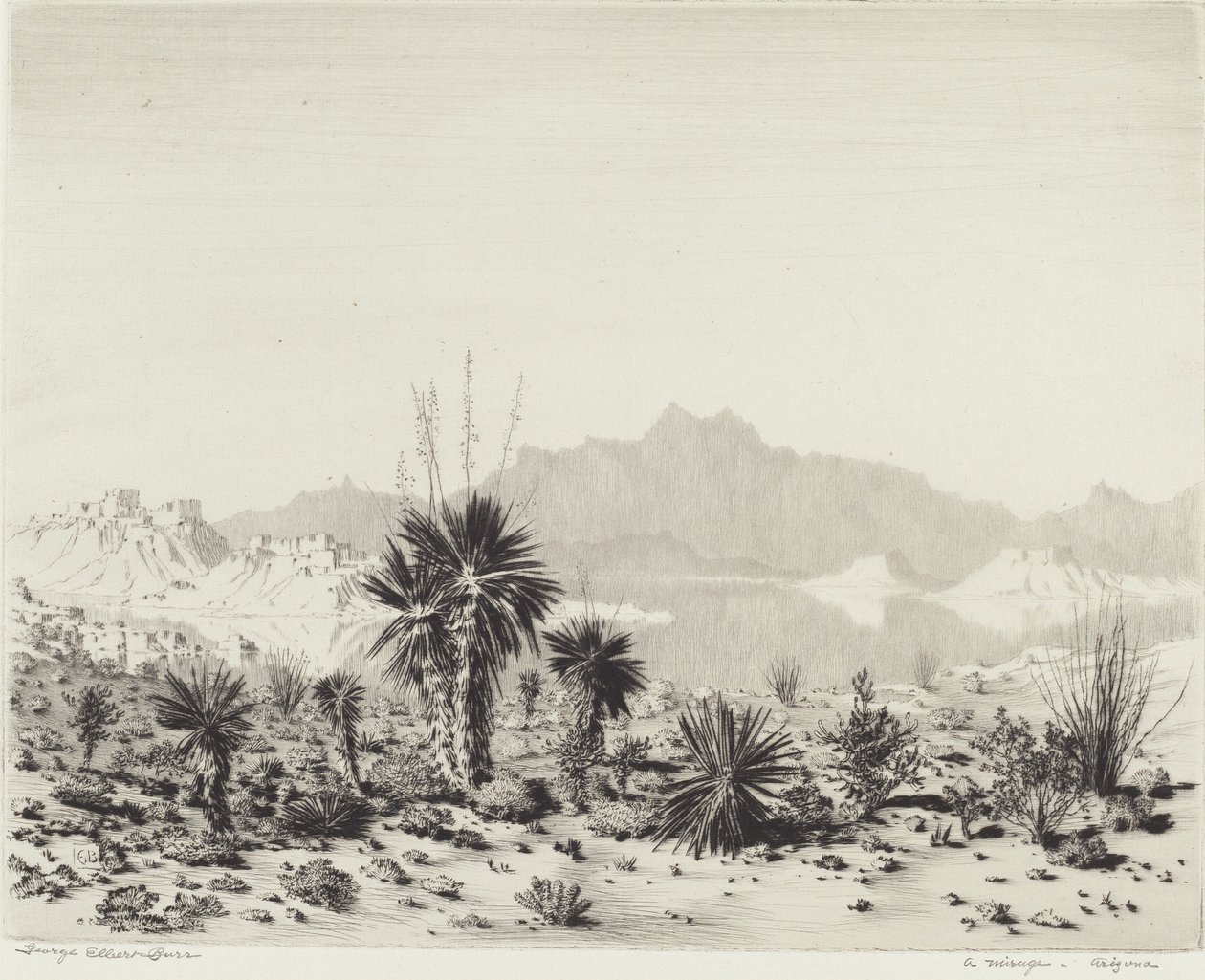 Een luchtspiegeling, Arizona door George Elbert Burr
