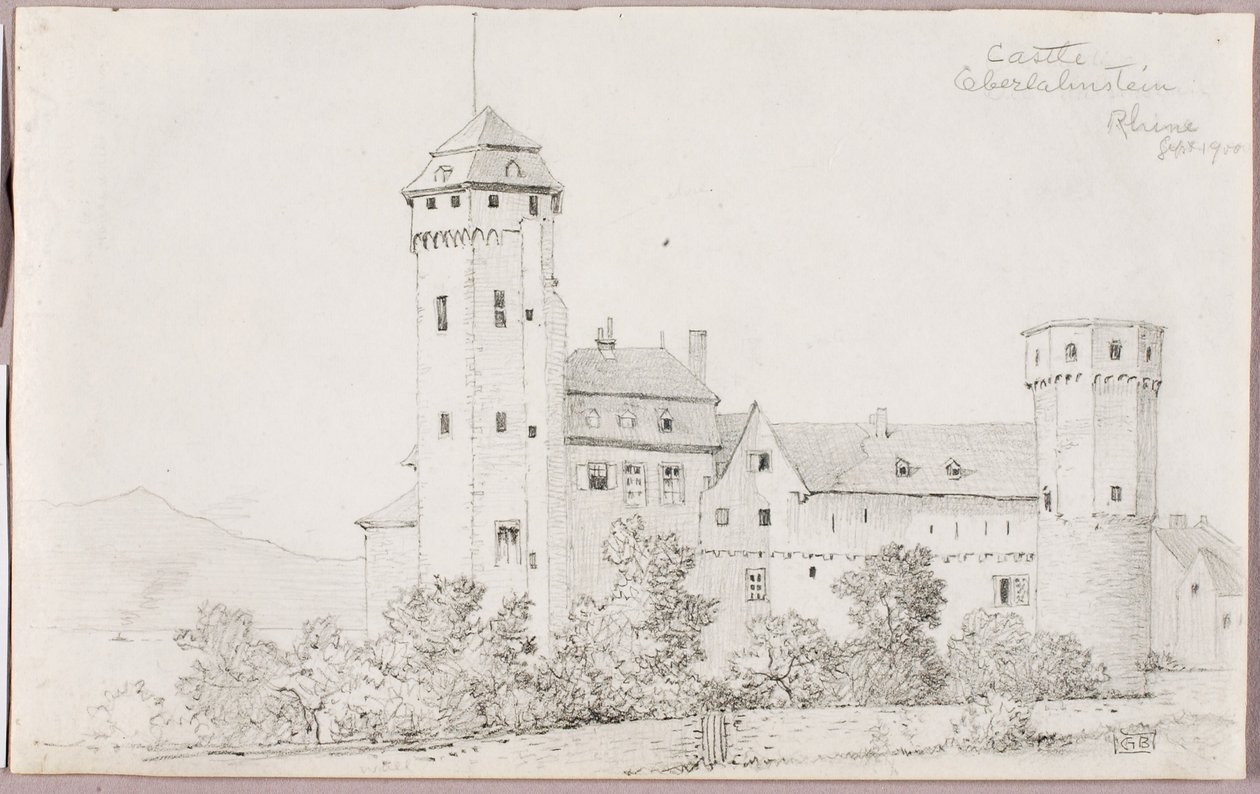 Kasteel Oberlahnstein, Rijn door George Elbert Burr