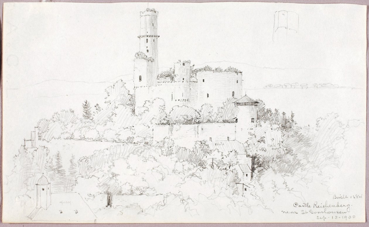 Kasteel Reichenberg, bij St. Goarshausen door George Elbert Burr