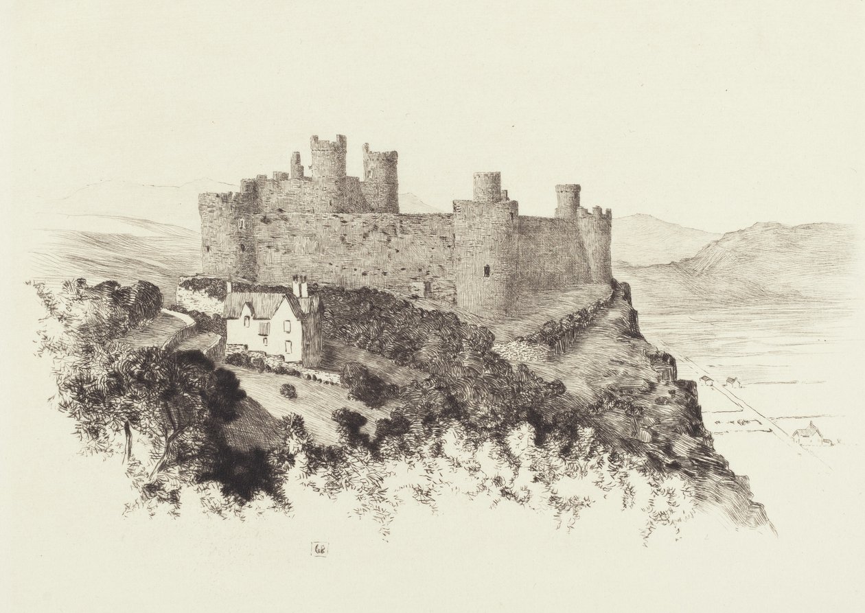 Kasteel van Harlech, Wales door George Elbert Burr