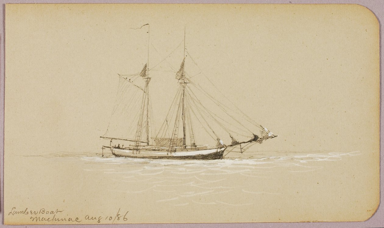 Houthakkersboot, Mackinac door George Elbert Burr